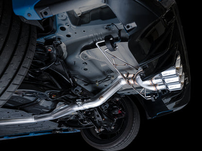 AWE Track Edition Exhaust for FL5 Civic Type R - Triple Chrome Silver Tips image 4