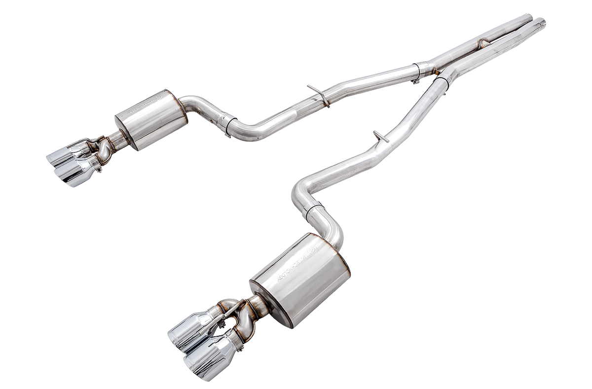 AWE Touring Edition Exhaust for 17+ Challenger 5.7 - Chrome Silver Quad Tips image 1
