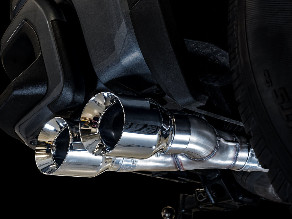 AWE 0FG Catback Dual Side Exit Exhaust for 4th Gen Silverado/Sierra 1500 5.3L (Flat Bumper) - Chrome Silver Tips image 5