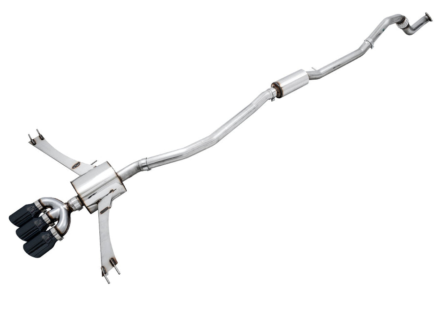 AWE Touring Edition Exhaust for 10th Gen Civic Si Coupe / Sedan (includes Front Pipe) - Triple Diamond Black Tips image 1