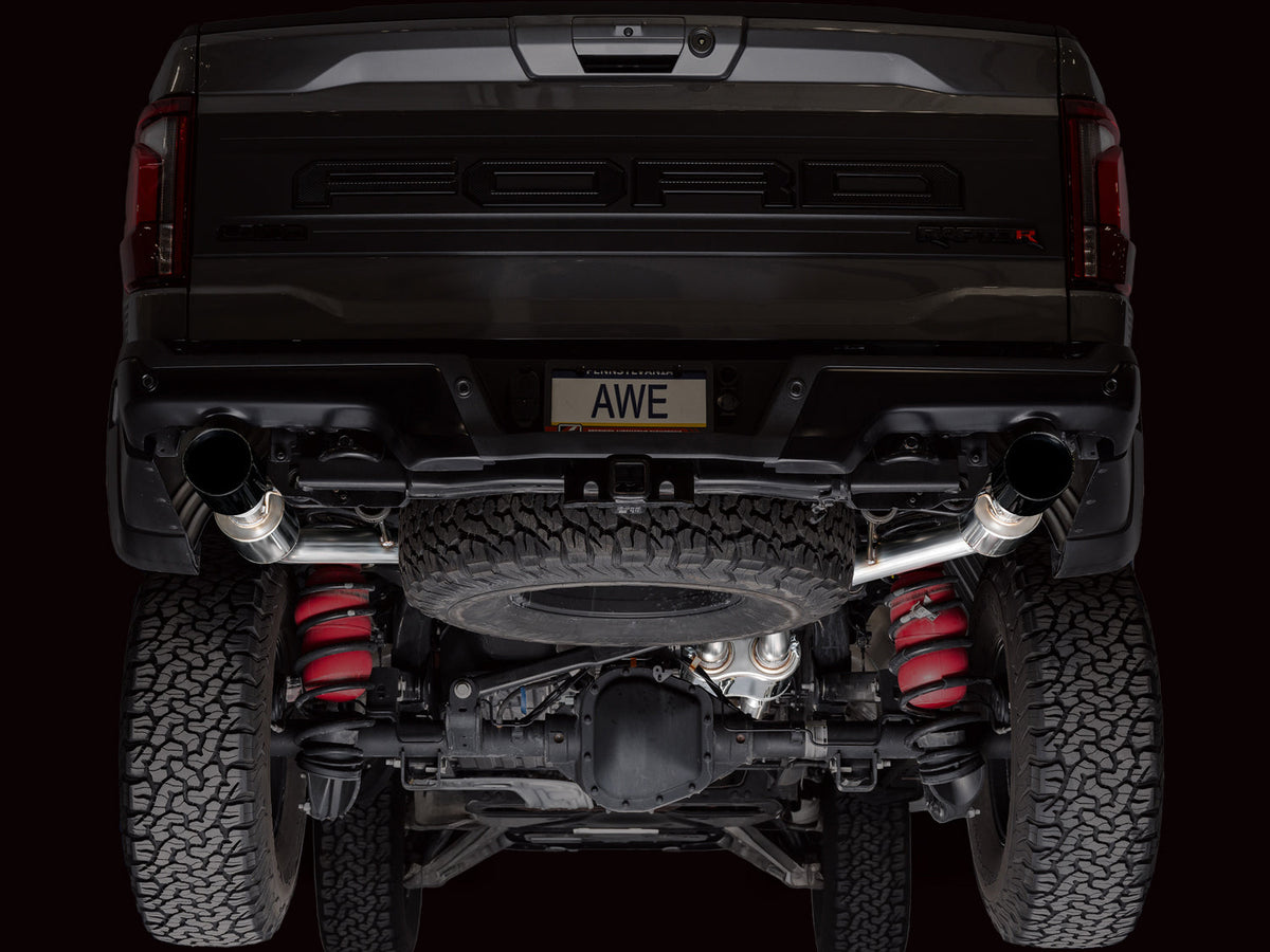 AWE SwitchPath™ Exhaust for Gen 3 Raptor R - Diamond Black Tips image 9