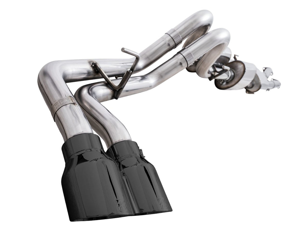 AWE 0FG Exhaust with BashGuard for 3rd Gen Tacoma - Dual Diamond Black Tips image 21