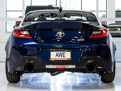AWE Track Edition Exhaust for Subaru BRZ / Toyota GR86 / Toyota 86 / Scion FR-S - Diamond Black Tips image 3