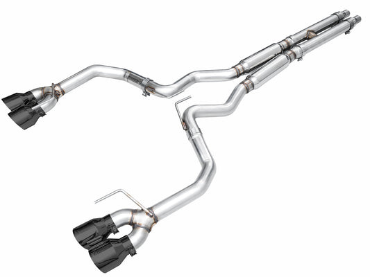AWE Track Edition Exhaust for S650 Ford Mustang GT Fastback - Quad Diamond Black Tips image 1