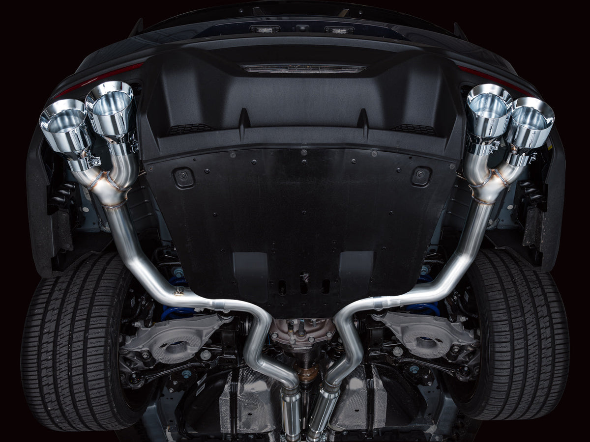 AWE Track Edition Exhaust for S650 Ford Mustang Dark Horse - Quad Chrome Silver Tips image 10