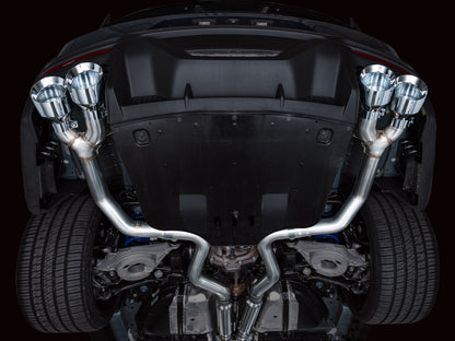 AWE Track Edition Exhaust for S650 Ford Mustang Dark Horse - Quad Chrome Silver Tips image 10