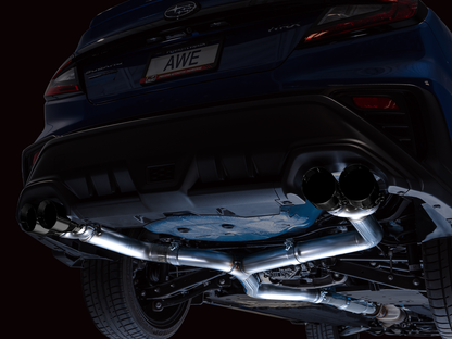 AWE Track Edition Exhaust for VB Subaru WRX - Diamond Black Tips image 2