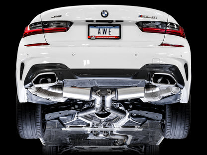 AWE Resonated Touring Edition Exhaust for G2X M340i / M440i - OE Tips image 2