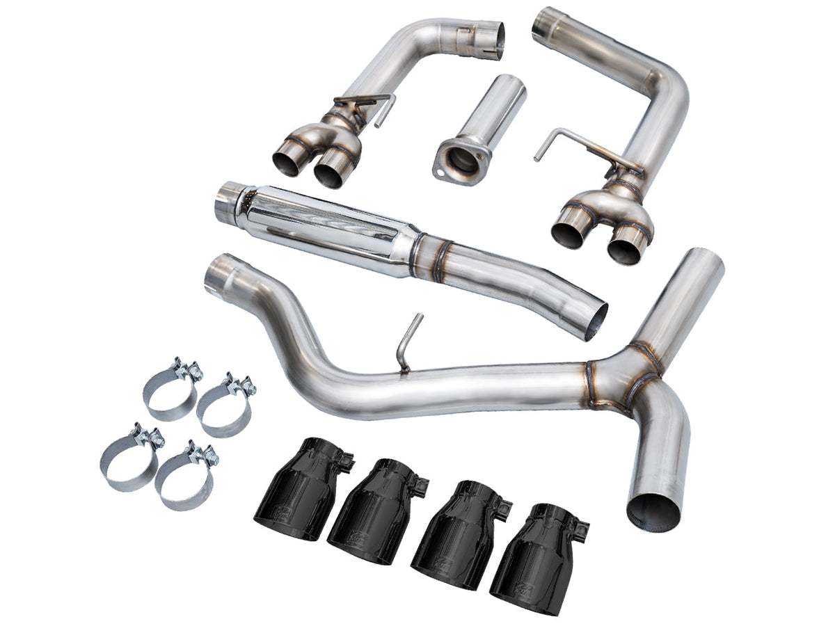 AWE Track Edition Exhaust for VB Subaru WRX - Diamond Black Tips image 14