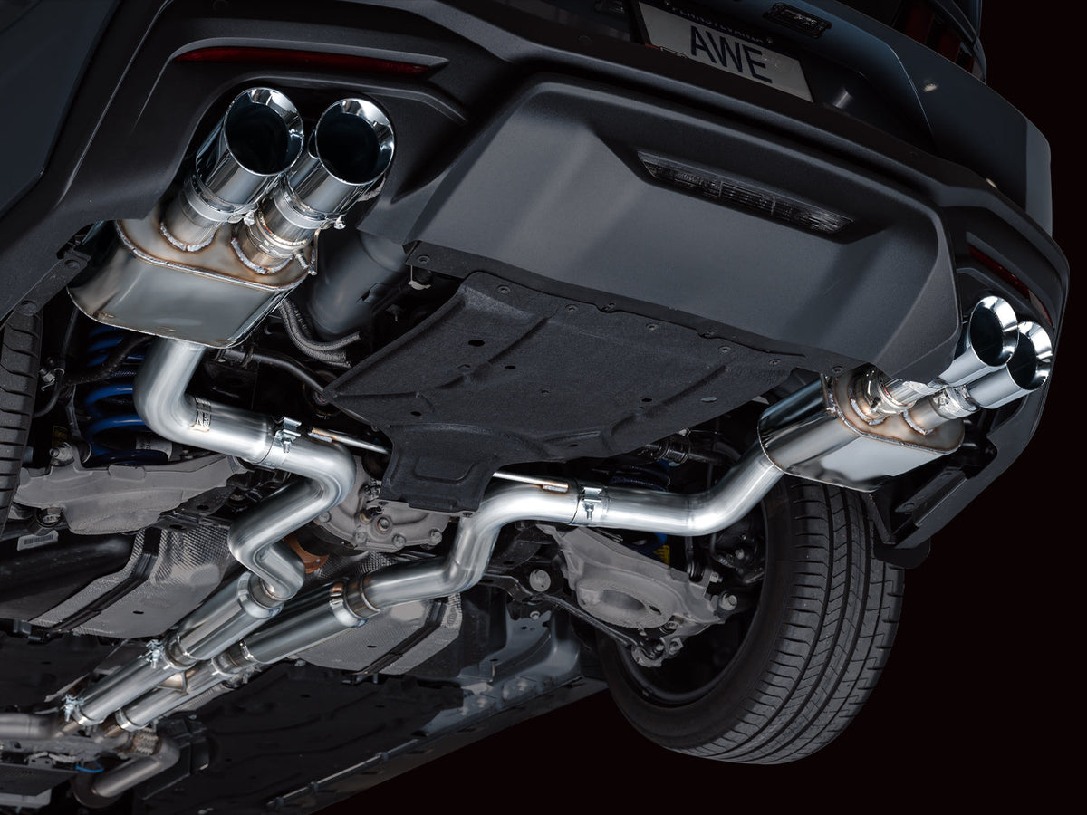 AWE SwitchPath™ Exhaust for S650 Ford Mustang GT Fastback - Quad Chrome Silver Tips image 12