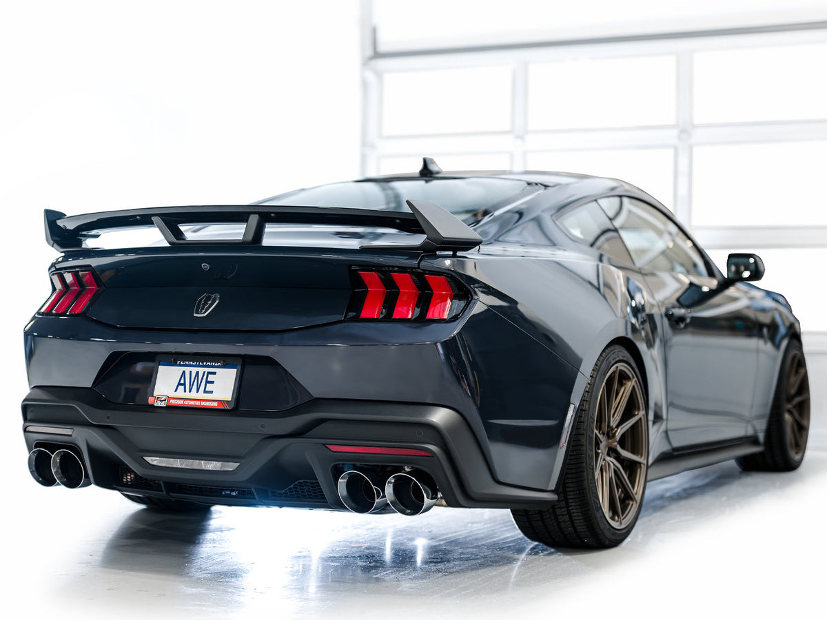 AWE Track Edition Exhaust for S650 Ford Mustang Dark Horse - Quad Chrome Silver Tips image 5