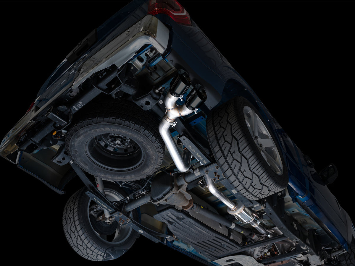 AWE 0FG Dual Side Exit Exhaust for Ford F-150 Regular Cab - 4.5 Diamond Black Tips image 10