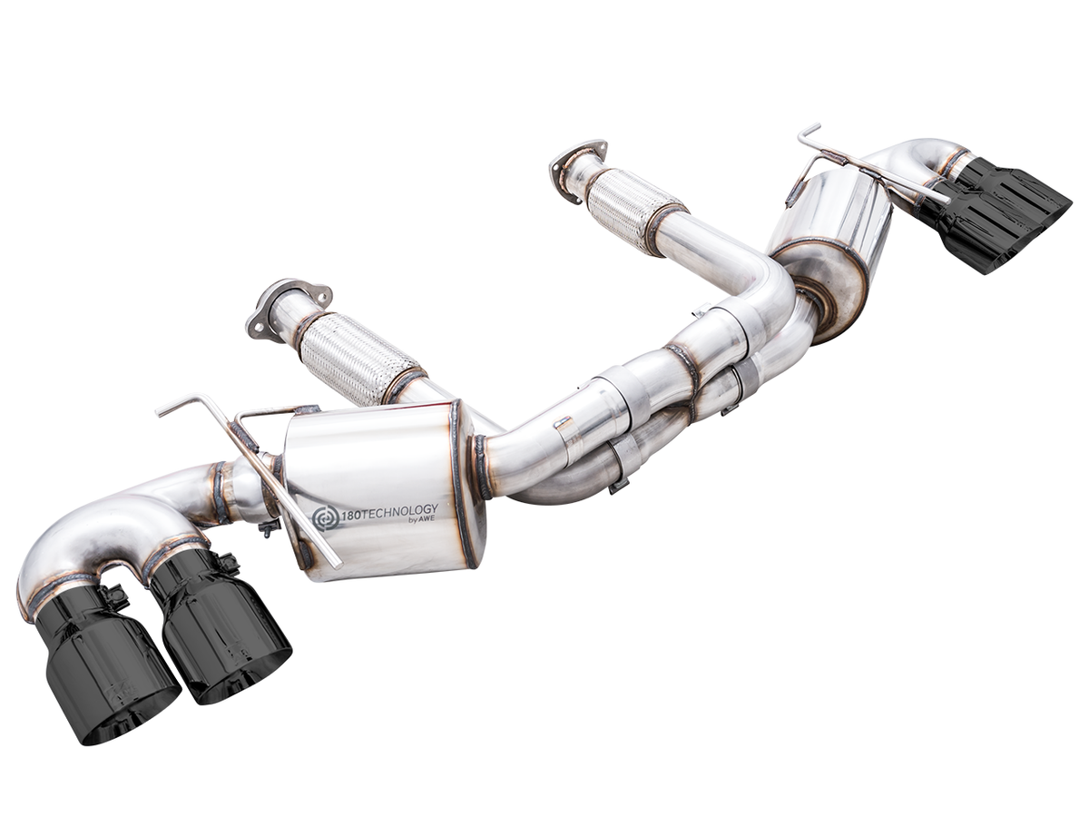 AWE Touring Edition Exhaust for C8 Corvette -- Diamond Black Tips image 1