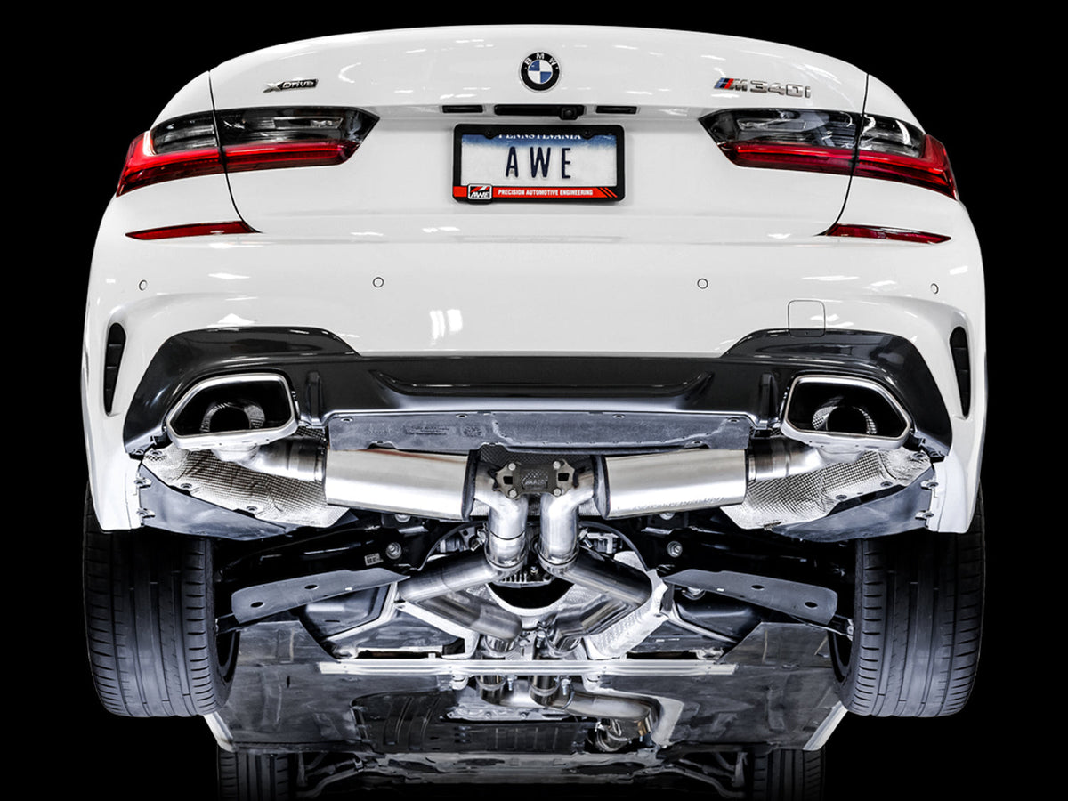 AWE Non-Resonated Touring Edition Exhaust for G2X M340i / M440i - OE Tips image 2