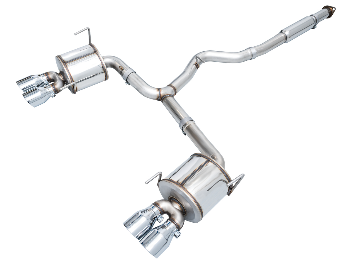 AWE Touring Edition Exhaust for VB Subaru WRX - Chrome Silver Tips image 1