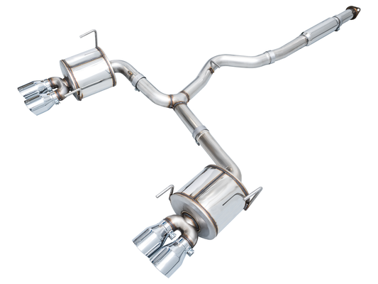 AWE Touring Edition Exhaust for VB Subaru WRX - Chrome Silver Tips image 1