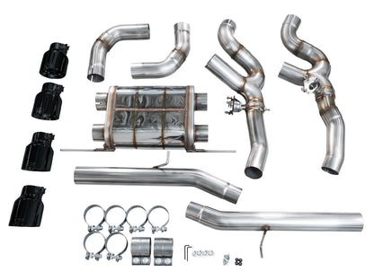 AWE Valved SwitchPath™ Axleback Exhaust for BMW F97 X3 M / F98 X4 M - Diamond Black Tips image 12