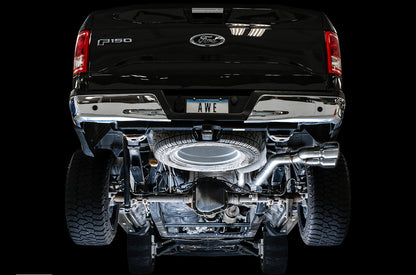 AWE 0FG Single Exit Exhaust for '15-'20 F-150 - 4.5 Chrome Silver Tips image 2