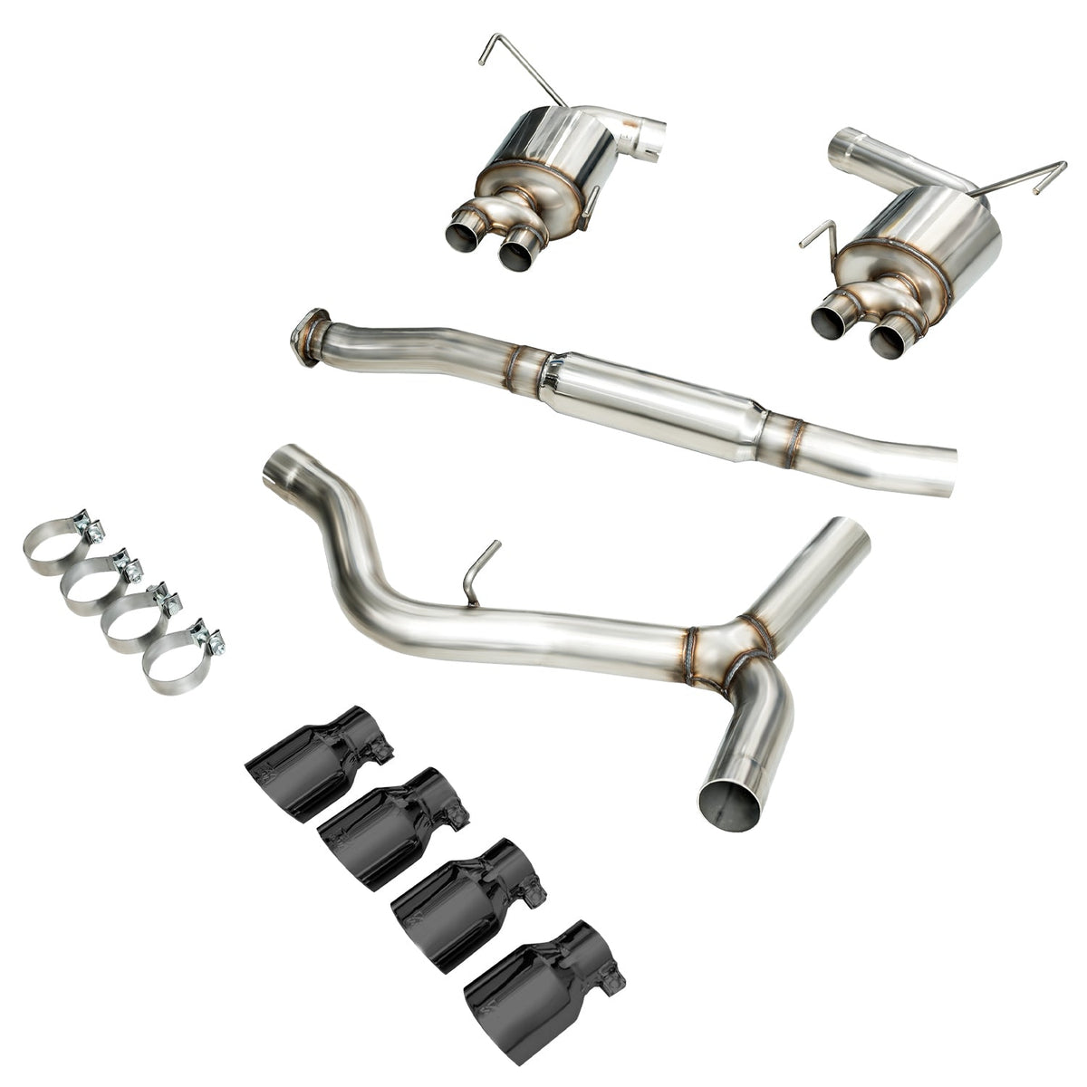 AWE Touring Edition Exhaust for 2015+ VA WRX Sedan - Diamond Black Quad Tips (102mm) image 6