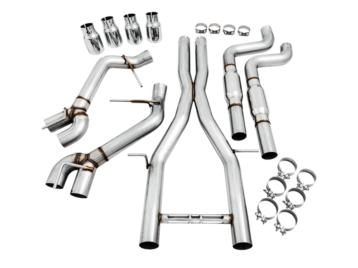 AWE Track Edition Cat-back Exhaust for Gen6 Camaro SS / ZL1 / LT1 - Resonated - Chrome Silver Tips (Quad Outlet) image 2