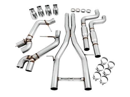 AWE Track Edition Cat-back Exhaust for Gen6 Camaro SS / ZL1 / LT1 - Resonated - Chrome Silver Tips (Quad Outlet) image 2