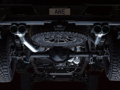 AWE 0FG Catback Exhaust for Silverado ZR2/Sierra AT4X - Quad Chrome Silver Tips image 5