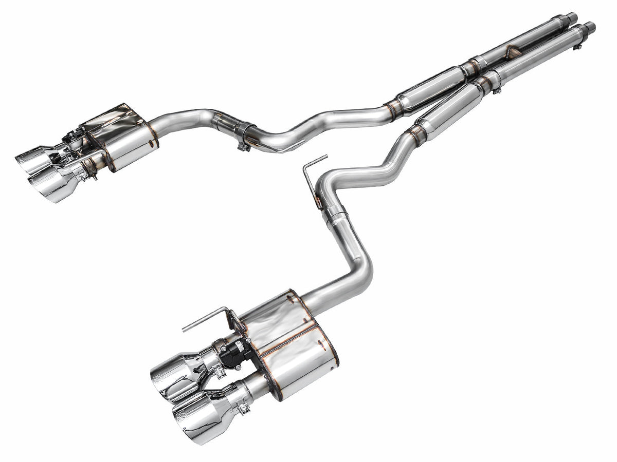AWE SwitchPath™ Exhaust for S650 Ford Mustang Dark Horse - Quad Chrome Silver Tips image 1