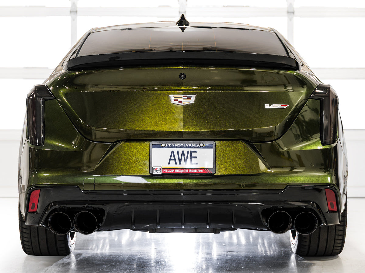 AWE SwitchPath™ Exhaust for Cadillac CT4-V Blackwing - Diamond Black Tips image 4
