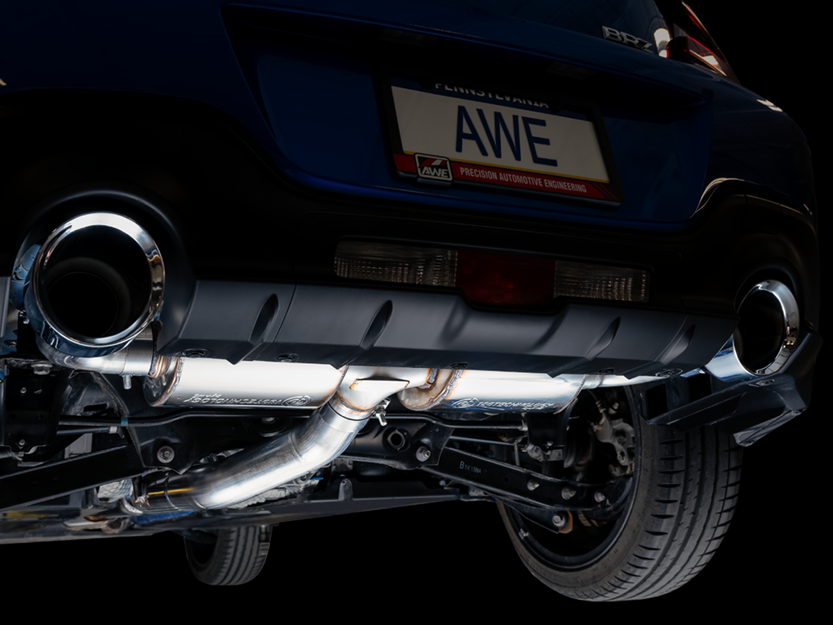 AWE Touring Edition Exhaust for Subaru BRZ / Toyota GR86 / Toyota 86 / Scion FR-S - Chrome Silver Tips image 5