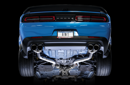 AWE Track Edition Exhaust for 17+ Challenger 5.7 - Chrome Silver Quad Tips image 2