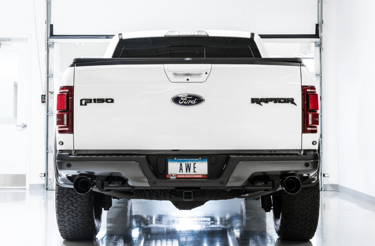 AWE 0FG Exhaust for Gen 2 Ford Raptor (Resonated Performance Cat-back) - Diamond Black 5 Tips image 4