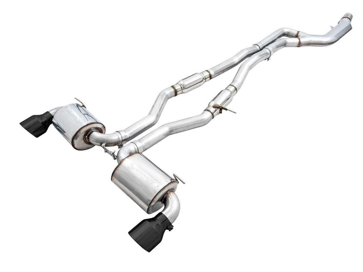 AWE Resonated Touring Edition Exhaust for A90 Supra - 5" Diamond Black Tips image 1