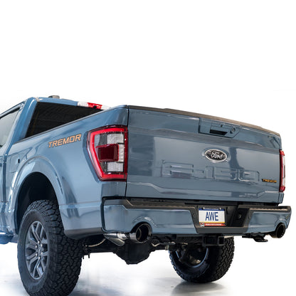 AWE 0FG Non-Resonated Catback for '21+ Ford F-150 Tremor (With Bumper Cutouts) - Diamond Black Tips image 11
