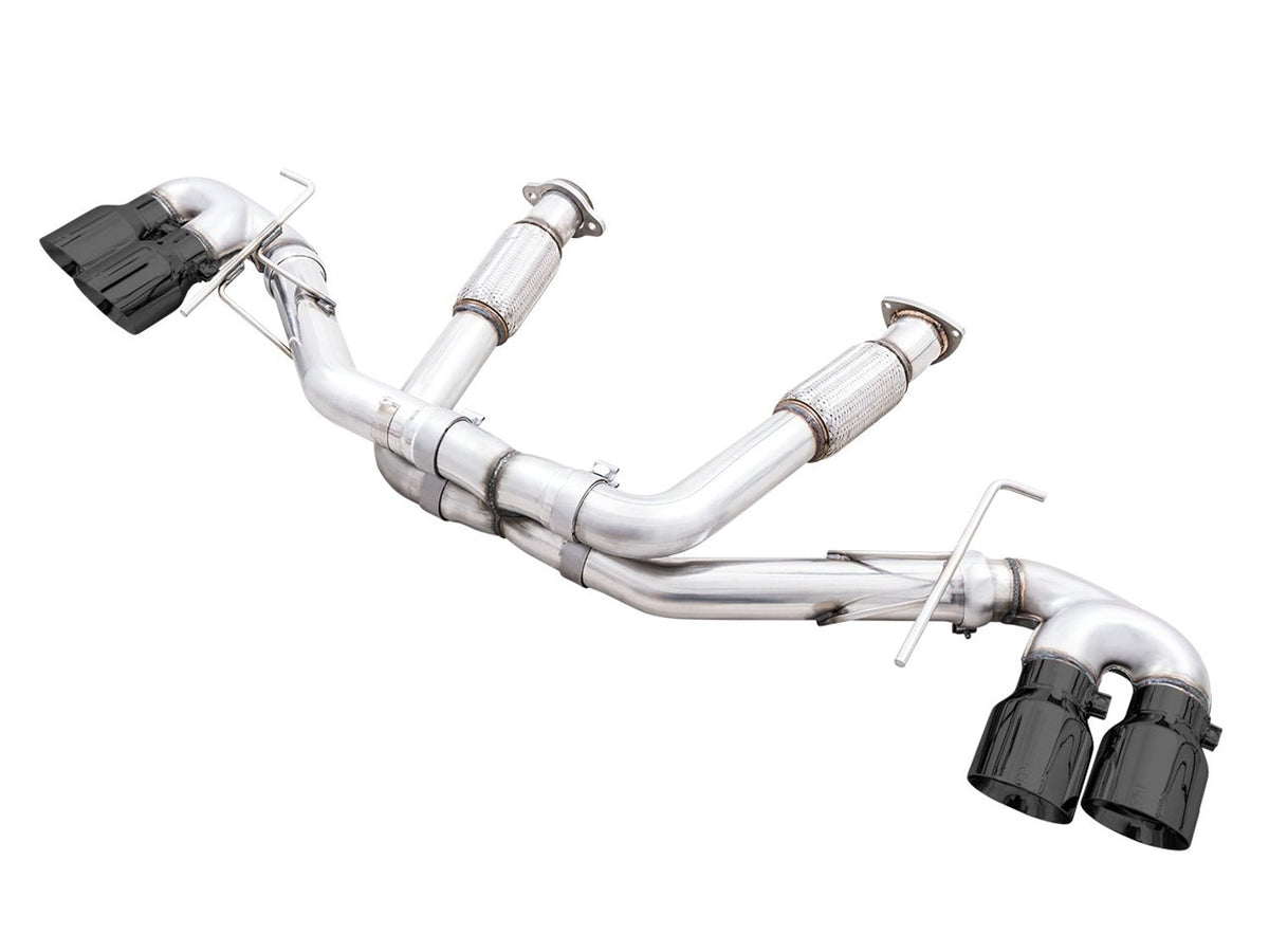 AWE Track Edition Exhaust for C8 Corvette -- Diamond Black Tips image 1
