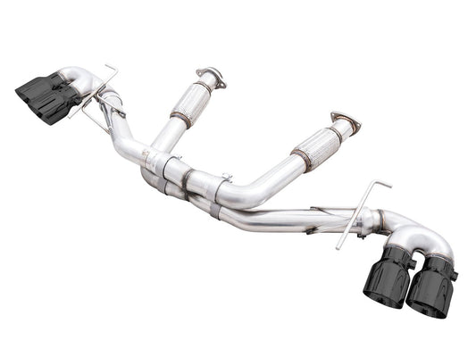 AWE Track Edition Exhaust for C8 Corvette -- Diamond Black Tips image 1
