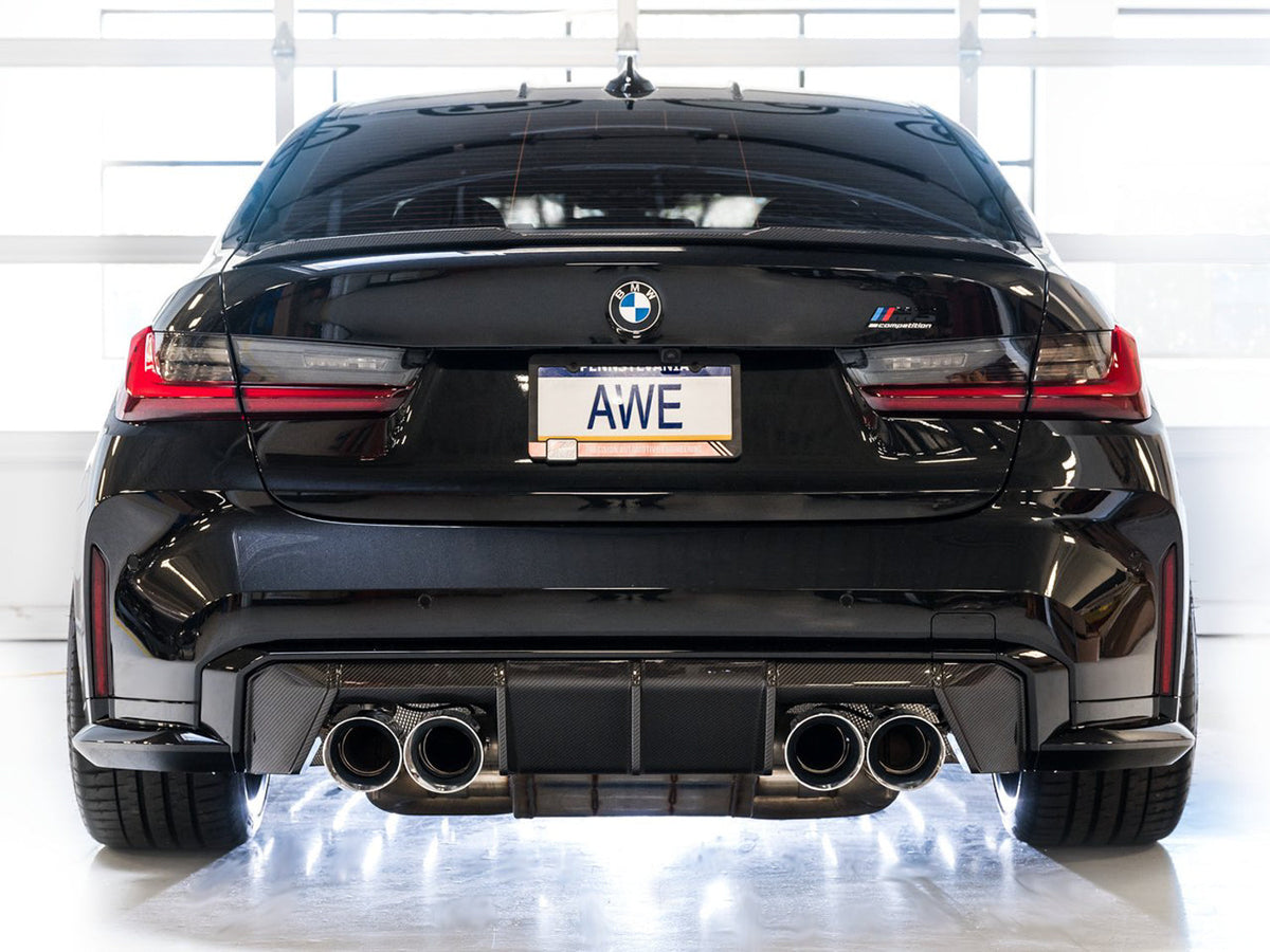 AWE Track Edition Catback Exhaust for BMW G8X M3/M4 - Chrome Silver Tips image 4