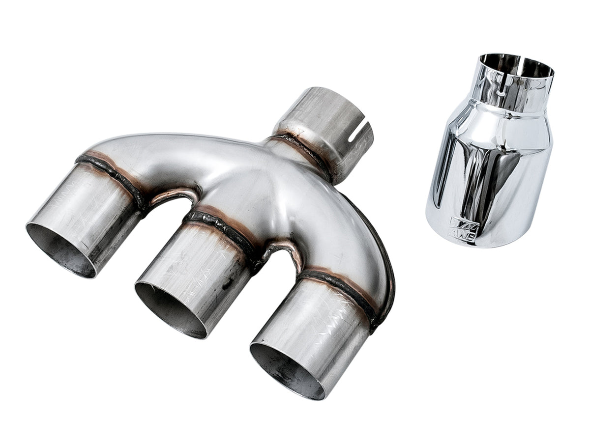 AWE Dual-to-Triple Tip Conversion for 10th Gen Civic Si - Chrome Silver Tip (AWE Exhaust required) image 1