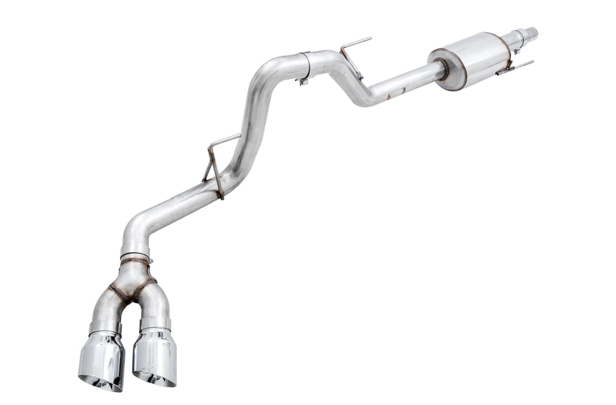 AWE 0FG Single Exit Exhaust for '15-'20 F-150 - 4.5 Chrome Silver Tips image 1