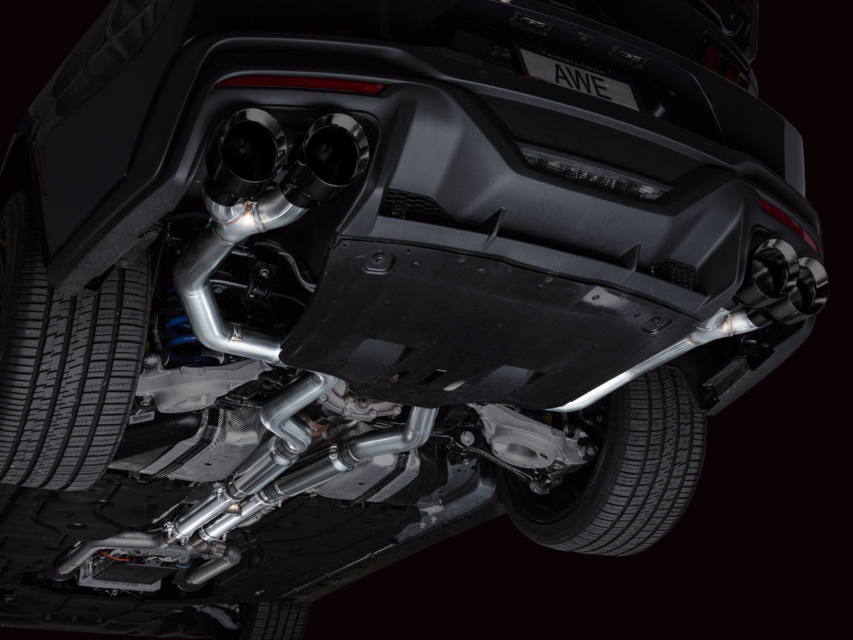 AWE Track Edition Exhaust for S650 Ford Mustang Dark Horse - Quad Diamond Black Tips image 9