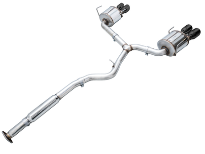 AWE Touring Edition Exhaust for VB Subaru WRX - Diamond Black Tips image 11