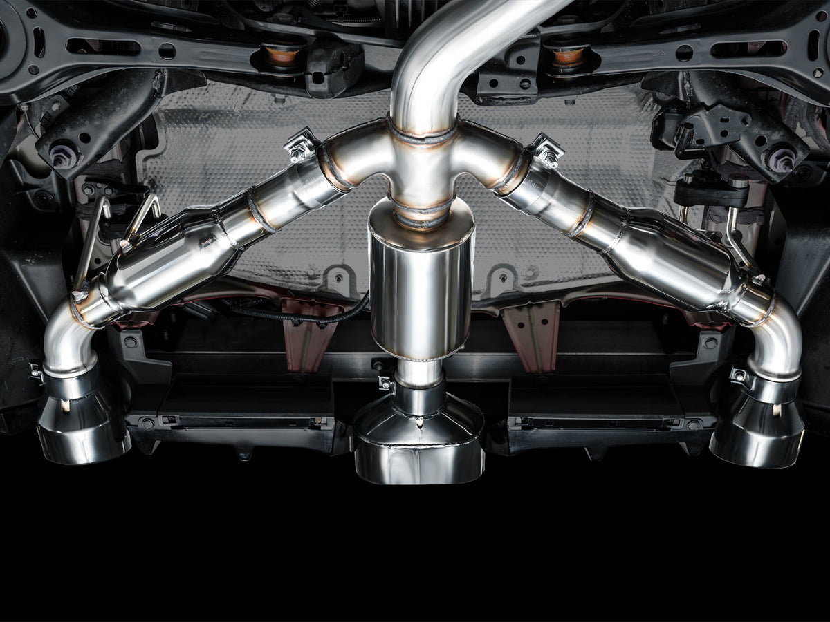 AWE Track Edition Exhaust for GR Corolla - Diamond Black Tips image 2