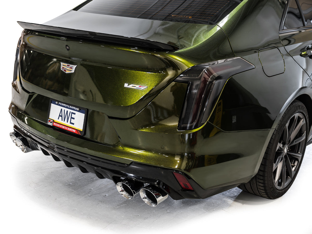 AWE SwitchPath™ Exhaust for Cadillac CT4-V Blackwing - Chrome Silver Tips image 6
