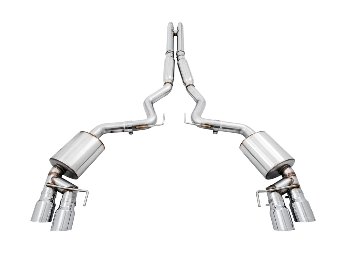 AWE Touring Edition Cat-back Exhaust for the '18-'23 S550 Mustang GT - Quad Chrome Silver Tips image 8