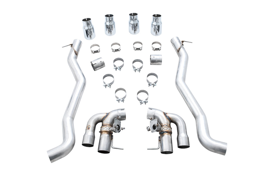 AWE SwitchPath™ Axleback Exhaust for BMW F90 M5 - Chrome Silver Tips image 1
