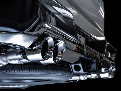 AWE 0FG Catback Split Rear Exit Exhaust for 4th Gen Silverado/Sierra 1500 5.3L (With Bumper Cutouts) - Quad Chrome Silver Tips image 6