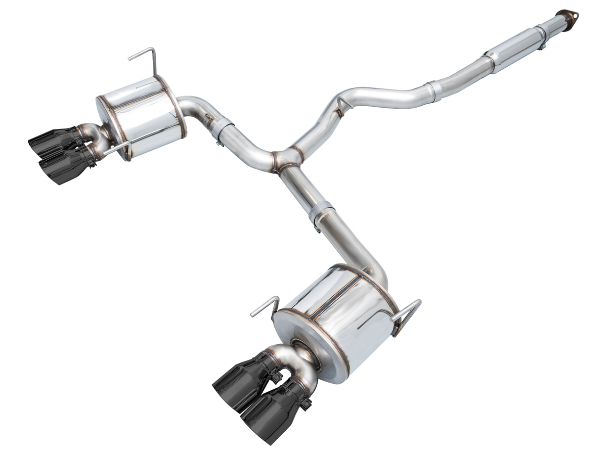 AWE Touring Edition Exhaust for VB Subaru WRX - Diamond Black Tips image 1