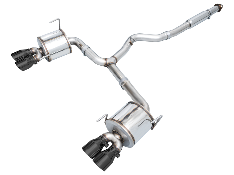 AWE Touring Edition Exhaust for VB Subaru WRX - Diamond Black Tips image 1