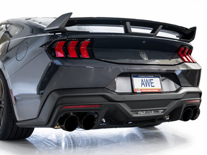 AWE Track Edition Exhaust for S650 Ford Mustang Dark Horse - Quad Diamond Black Tips image 7