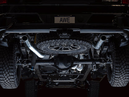 AWE 0FG Catback Exhaust for Silverado ZR2/Sierra AT4X - Dual Bashguard (no tips) image 4