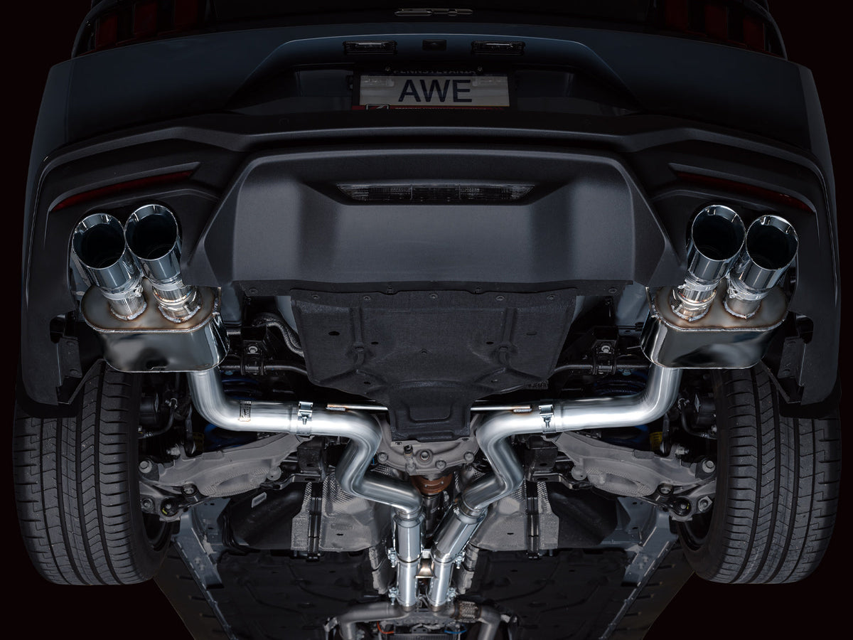 AWE SwitchPath™ Exhaust for S650 Ford Mustang GT Fastback - Quad Chrome Silver Tips image 11